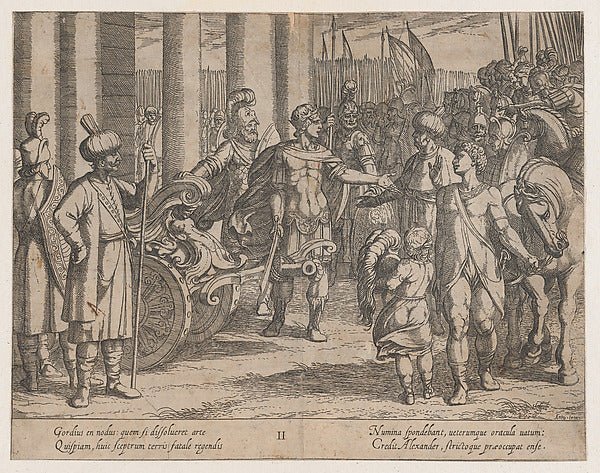 Antonio Tempesta:Plate 2: Alexander Cutting the Gordian Knot-16x12"(A3) Poster