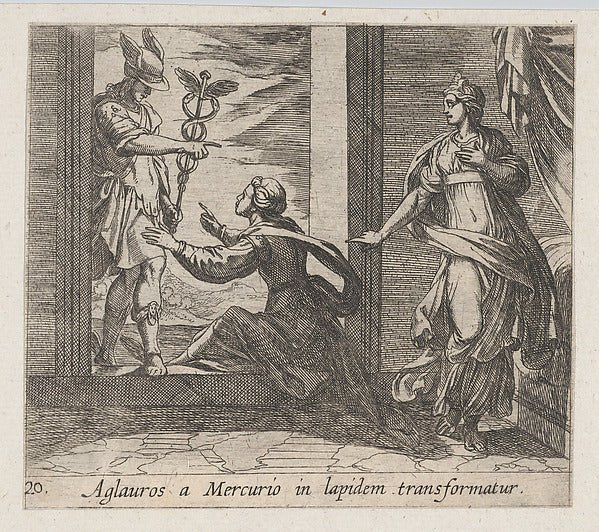 Antonio Tempesta:Plate 20: Mercury Turning Aglauros to Stone-16x12"(A3) Poster