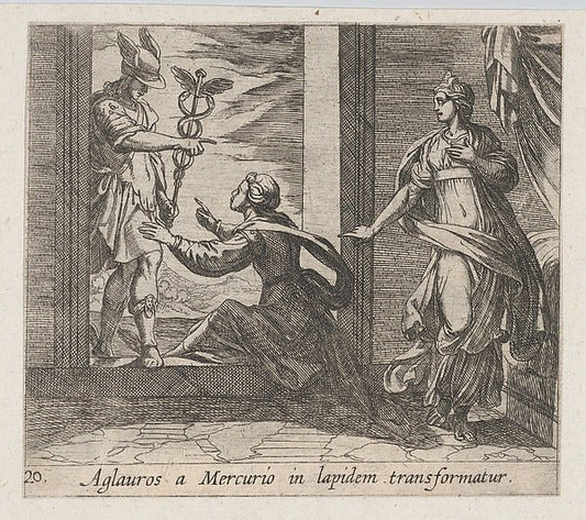 Antonio Tempesta:Plate 20: Mercury Turning Aglauros to Stone-16x12"(A3) Poster
