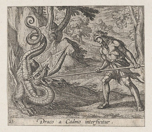 Antonio Tempesta:Plate 23: Cadmus Killing the Serpent  from-16x12"(A3) Poster