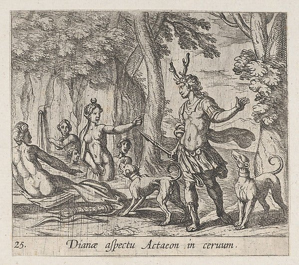 Antonio Tempesta:Plate 25: Acteon Changed into a Stag  from-16x12"(A3) Poster