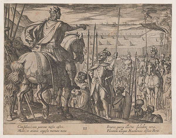 Antonio Tempesta:Plate 3: Alexander Instructing his Soliders-16x12"(A3) Poster