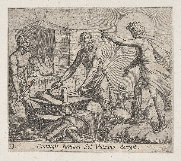 Antonio Tempesta:Plate 33: Apollo at Vulcan's Forge  from Ov-16x12"(A3) Poster