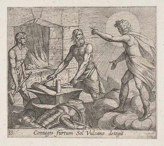 Antonio Tempesta:Plate 33: Apollo at Vulcan's Forge  from Ov-16x12"(A3) Poster