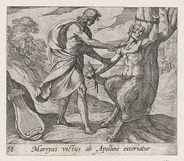Antonio Tempesta:Plate 58: Apollo Killing Marsyas  from Ovid-16x12"(A3) Poster