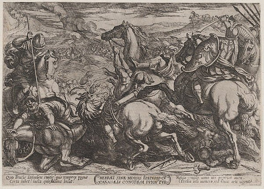 Antonio Tempesta:Plate 6: The Israelites Defeated by the Can-16x12"(A3) Poster