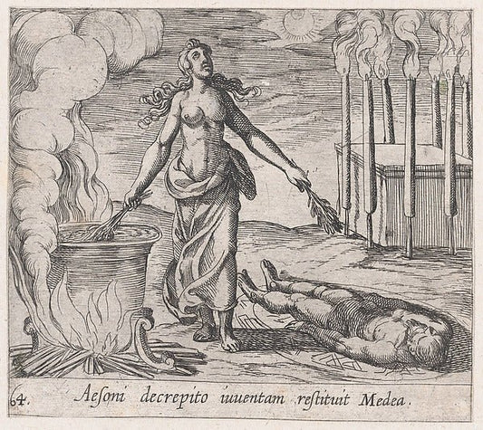 Antonio Tempesta:Plate 64: Medea Restoring Aeson's Youth  fr-16x12"(A3) Poster