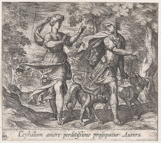 Antonio Tempesta:Plate 69: Cephalus and Aurora  from Ovid's-16x12"(A3) Poster