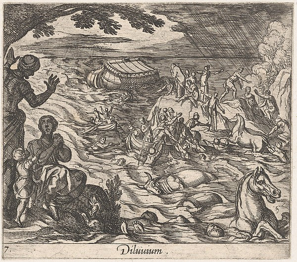 Antonio Tempesta:Plate 7: The Flood  from Ovid's 'Metamorpho-16x12"(A3) Poster