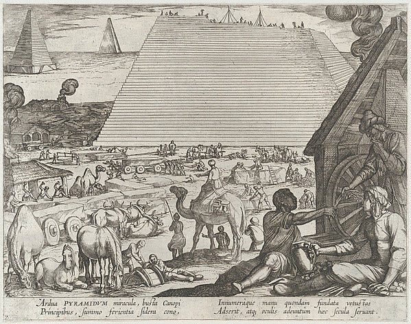 Antonio Tempesta:Plate 7: The Pyramids in Egypt from 'The Se-16x12"(A3) Poster