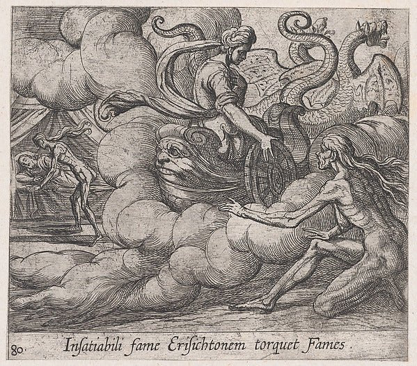 Antonio Tempesta:Plate 80: Ceres' Nymph Telling Famine to St-16x12"(A3) Poster