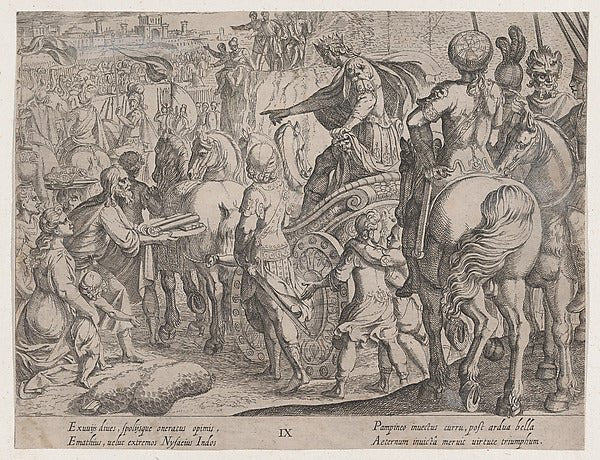 Antonio Tempesta:Plate 9: Alexander's Triumphal Entry into B-16x12"(A3) Poster