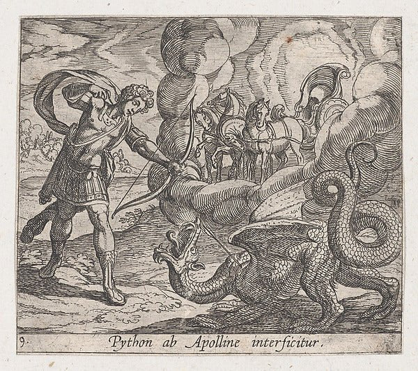 Antonio Tempesta:Plate 9: Apollo Killing Python  from Ovid's-16x12"(A3) Poster