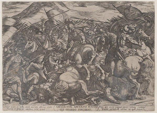 Antonio Tempesta:Plate 9: The Israelites Battling the Amalek-16x12"(A3) Poster