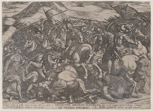 Antonio Tempesta:Plate 9: The Israelites Battling the Amalek-16x12"(A3) Poster