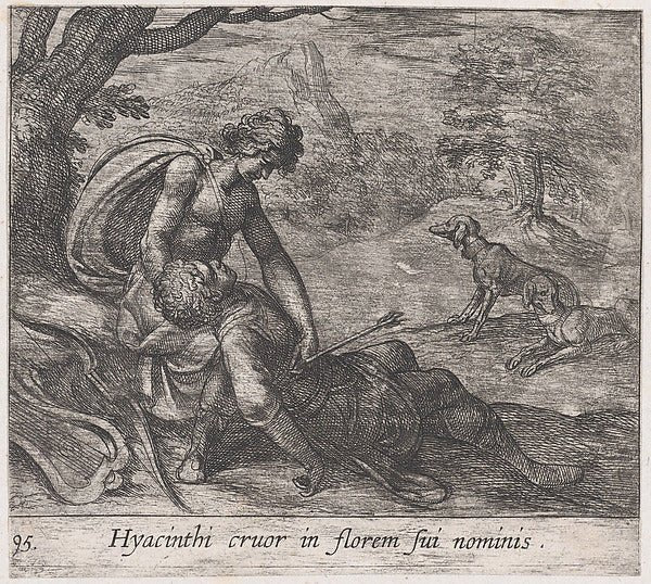 Antonio Tempesta:Plate 95: The Death of Hyacinthus  from Ovi-16x12"(A3) Poster