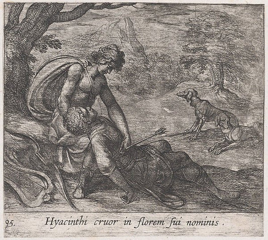 Antonio Tempesta:Plate 95: The Death of Hyacinthus  from Ovi-16x12"(A3) Poster