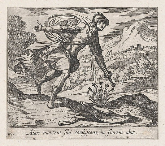 Antonio Tempesta:Plate119: The Death of Ajax  from Ovid's 'M-16x12"(A3) Poster