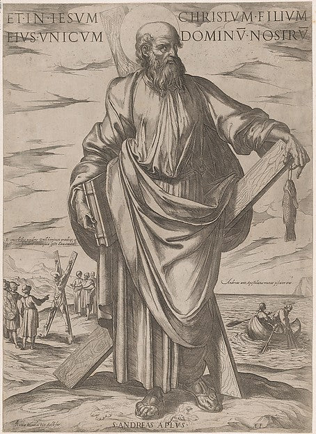 Antonio Tempesta:St. Andrew from 'Christ Mary and the Apostl-16x12"(A3) Poster