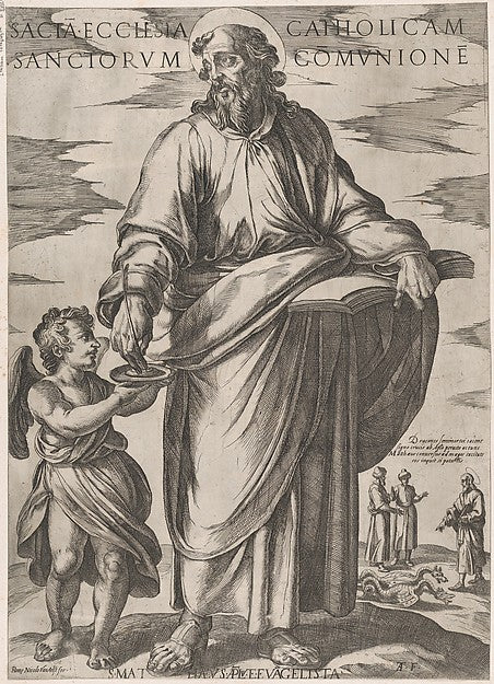 Antonio Tempesta:St. Matthew from 'Christ Mary and the Apost-16x12"(A3) Poster