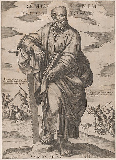 Antonio Tempesta:St. Simon from 'Christ Mary and the Apostle-16x12"(A3) Poster