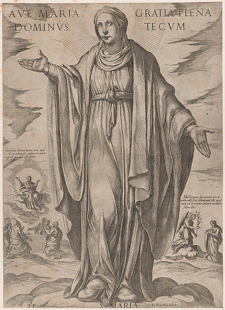 Antonio Tempesta:The Virgin from 'Christ Mary and the Apostl-16x12"(A3) Poster