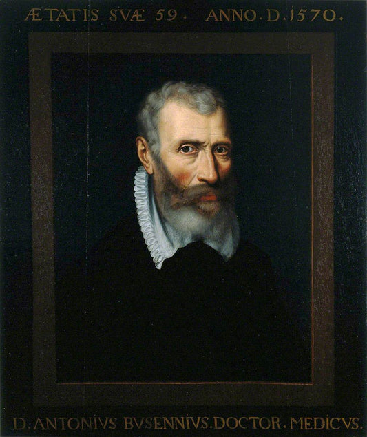 Antonius Busennius, Professor of Medicine at Louvain, vintage artwork by Adriaen Thomasz. Key, A3 (16x12") Poster Print