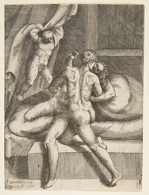Apollo and Leucothea  from 'The Loves of the Gods' c1531–76-Gi, vintage art, A3 (16x12") Poster Print