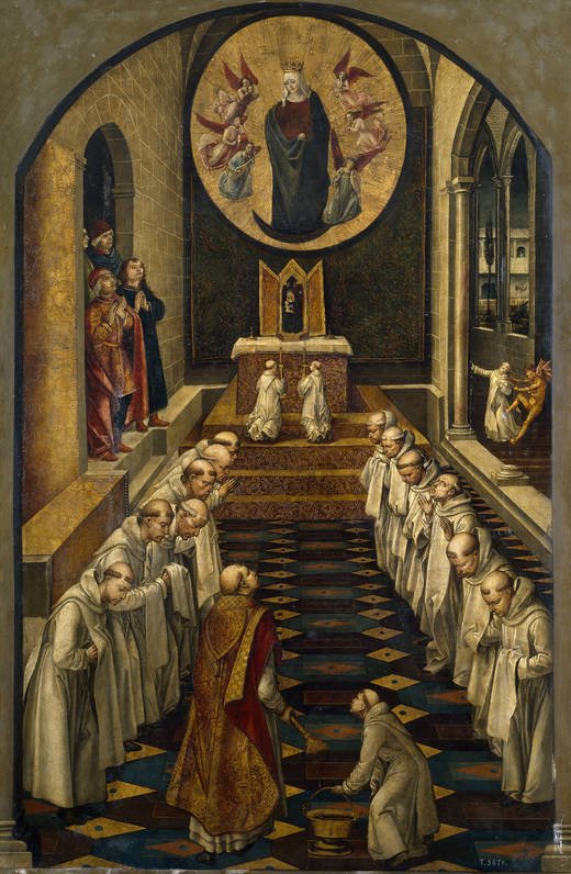 Apparition of the Virgin to a Community of Dominicans, vintage artwork by Pedro Berruguete, A3 (16x12") Poster Print