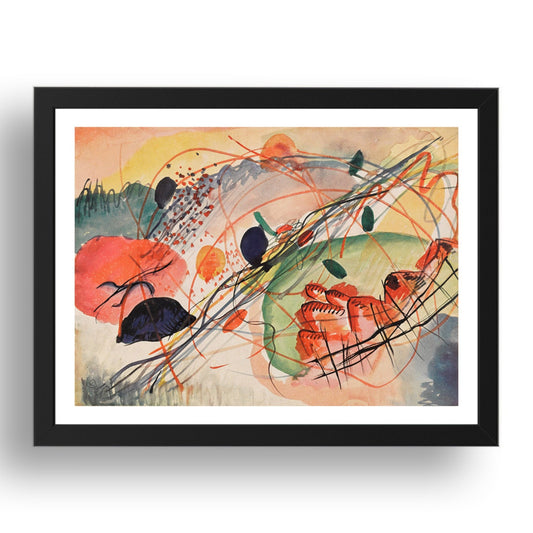 Aquarell 6, Kunstdrucke auf japanpapier by Wassily Kandinsky, 17x13" Frame