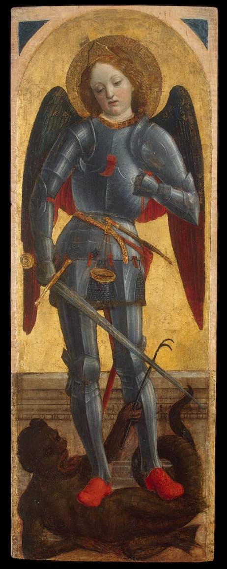 Archangel Michael (Wing of a polyptych), vintage artwork by Vincenzo Foppa, A3 (16x12") Poster Print