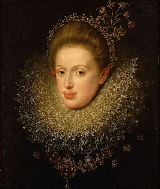 Archduchess Anna, Daughter of Archduke Ferdinand II, Prince of Tyrol, Wife of Emperor Matthias, vintage artwork by Hans von Aachen, A3 (16x12") Poster Print