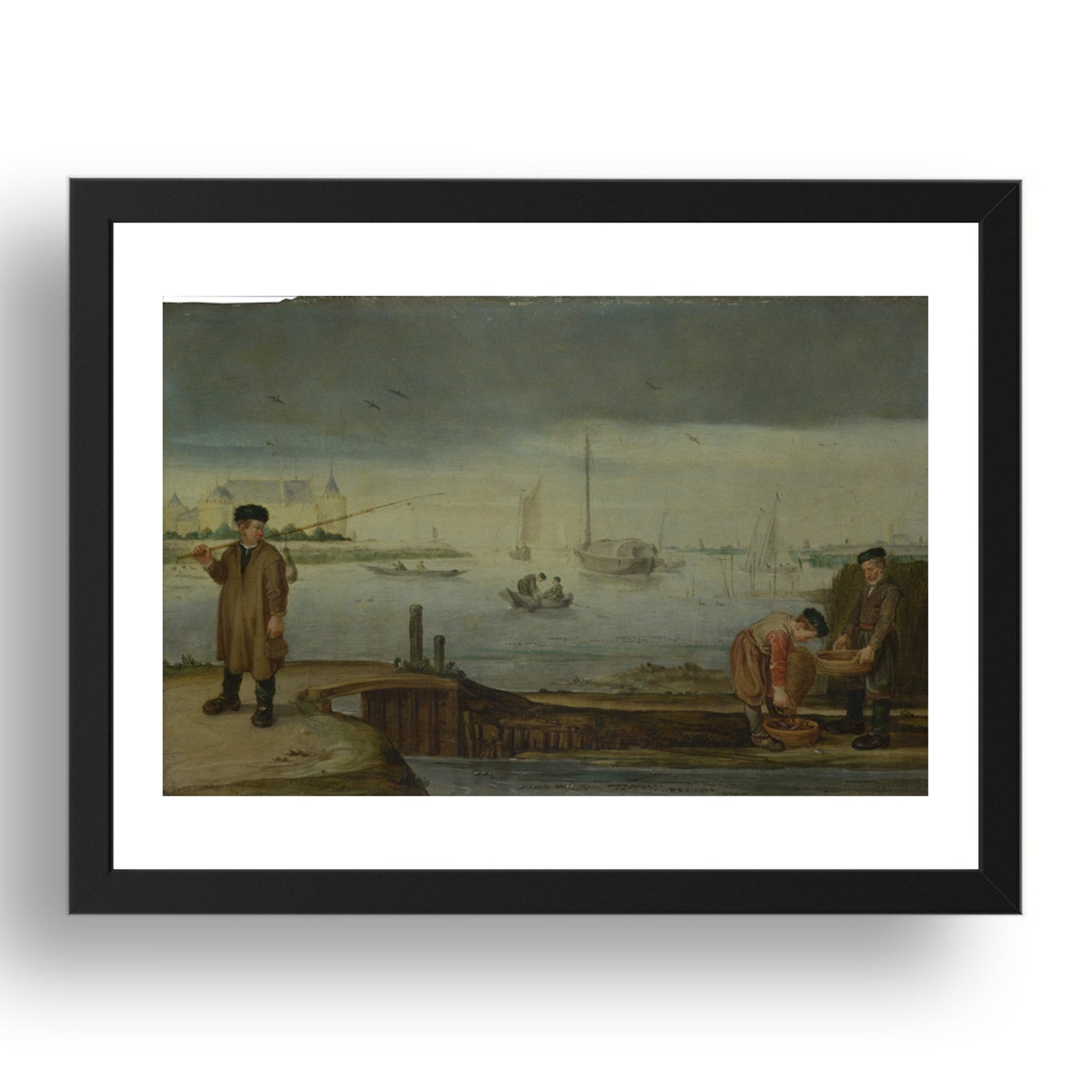 Arent Arentsz.: Fishermen near Muiden Castle, Poster in 17x13"(A3) Frame