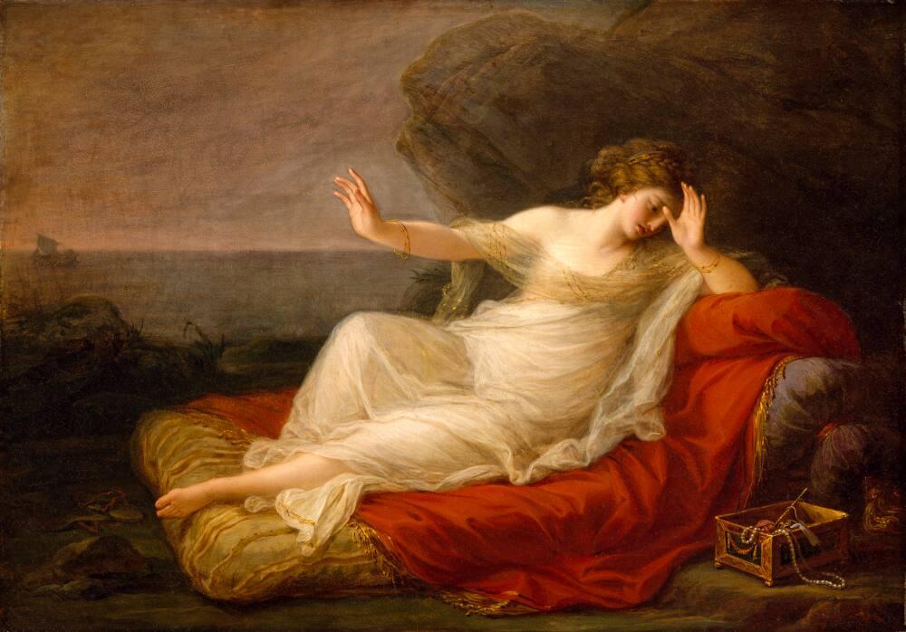 Ariadne Abandoned by Theseus on Naxos by Angelica Kauffmann, vintage art, modern poster print