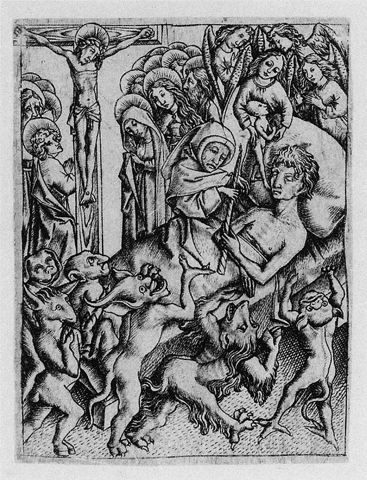 Ars moriendi (Meister E.S.), vintage artwork by Master E.S., A3 (16x12") Poster Print