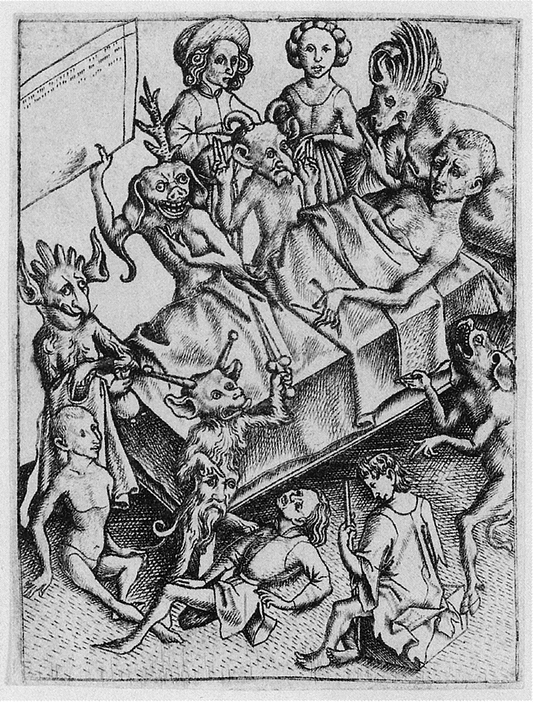 Ars moriendi, vintage artwork by Master E.S., A3 (16x12") Poster Print