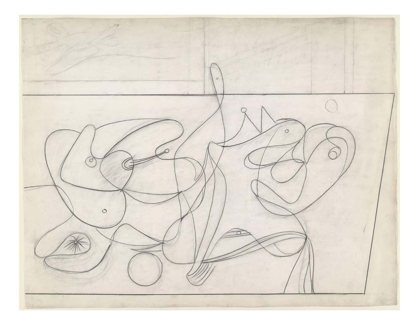 Arshile Gorky - Study for Nighttime, Enigma and Nostalgia, 16x12" (A3) Poster Print