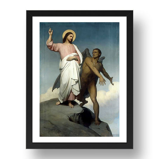 Ary Scheffer - The Temptation Of Christ [1854], vintage art, A3 (16x12") Poster Print