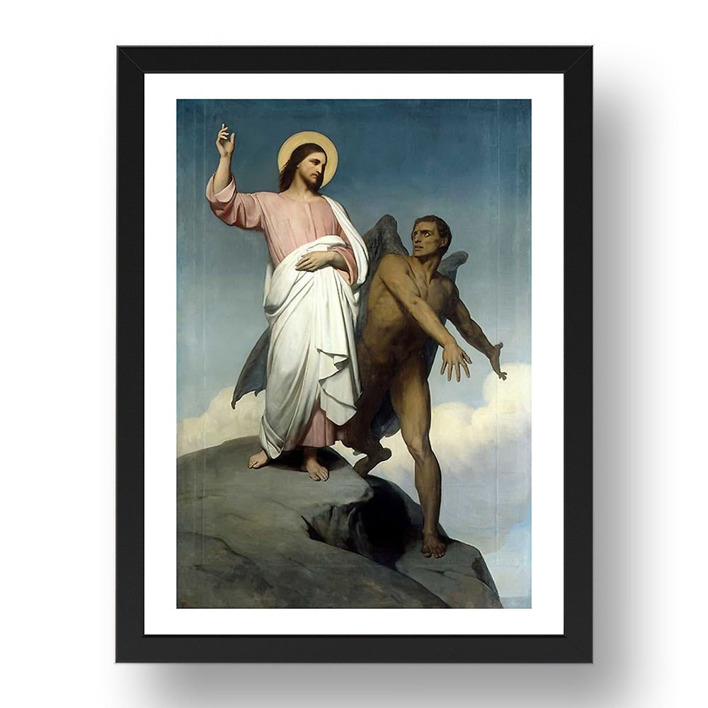 Ary Scheffer - The Temptation Of Christ [1854], vintage artwork in A3 (17x13") Black Frame