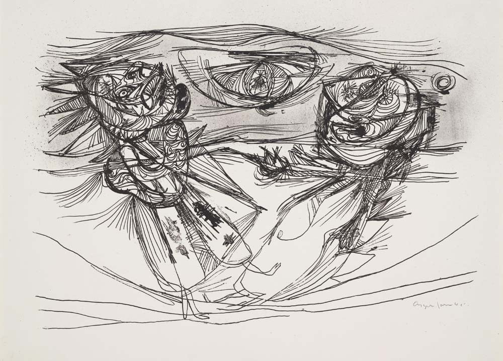 Asger Jorn - Untitled from 8 Lithografier vintage art, A3 (16x12")  Poster Print 