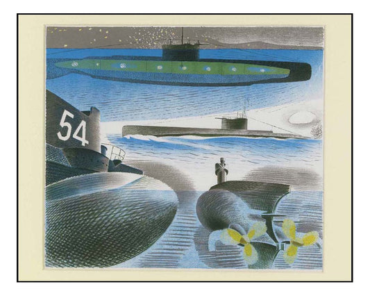Aspects of Submarines, WW2 - War Artist Captain Eric Ravilious, vintage art, A3 (16x12") Poster Print
