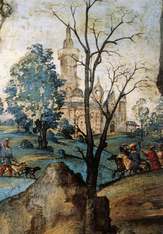 Assumption and Annunciation (detail), vintage artwork by Filippino Lippi, A3 (16x12") Poster Print