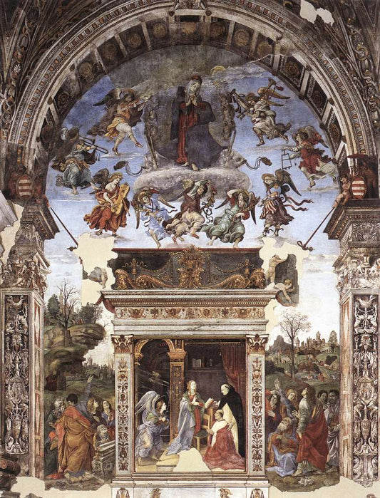 Assumption and Annunciation, vintage artwork by Filippino Lippi, A3 (16x12") Poster Print