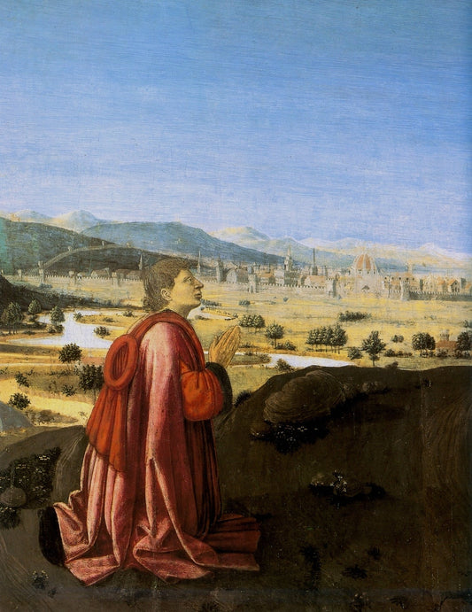 Assumption of the Virgin (detail), vintage artwork by Francesco Botticini, A3 (16x12") Poster Print