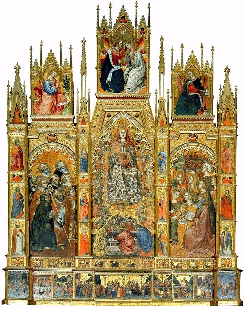 Assumption of the Virgin (Montepulciano), vintage artwork by Taddeo di Bartolo, A3 (16x12") Poster Print