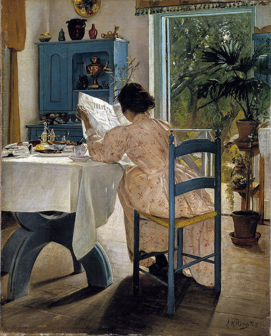 At Breakfast by Laurits Andersen Ring, vintage art, modern poster print