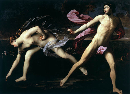 Atalanta and Hippomenes, vintage artwork by Guido Reni, 12x8" (A4) Poster