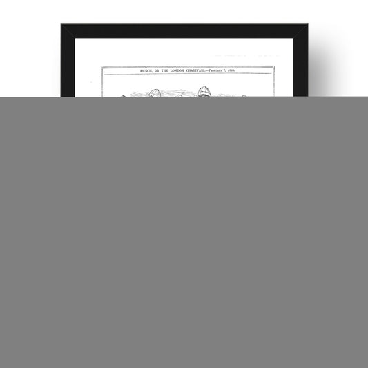 ATLAST 1885 Cartoon Mythical Relief Of Gordon at Khartoum, vintage historic poster in 17x13"(A3) Frame