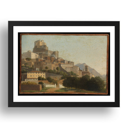 Attributed to Alexandre H Dunouy: Subiaco (1791), vintage artwork, A3 Size Reproduction Poster Print in 17x13" Black Frame