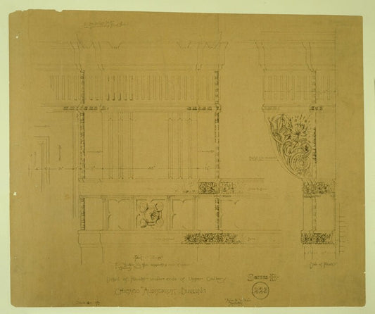 Auditorium Building, Chicago, Illinois, Ornamental Plaster Work, Pilaster Details by  Adler and Sullivan, 23x16"( A2 size ) Poster Print